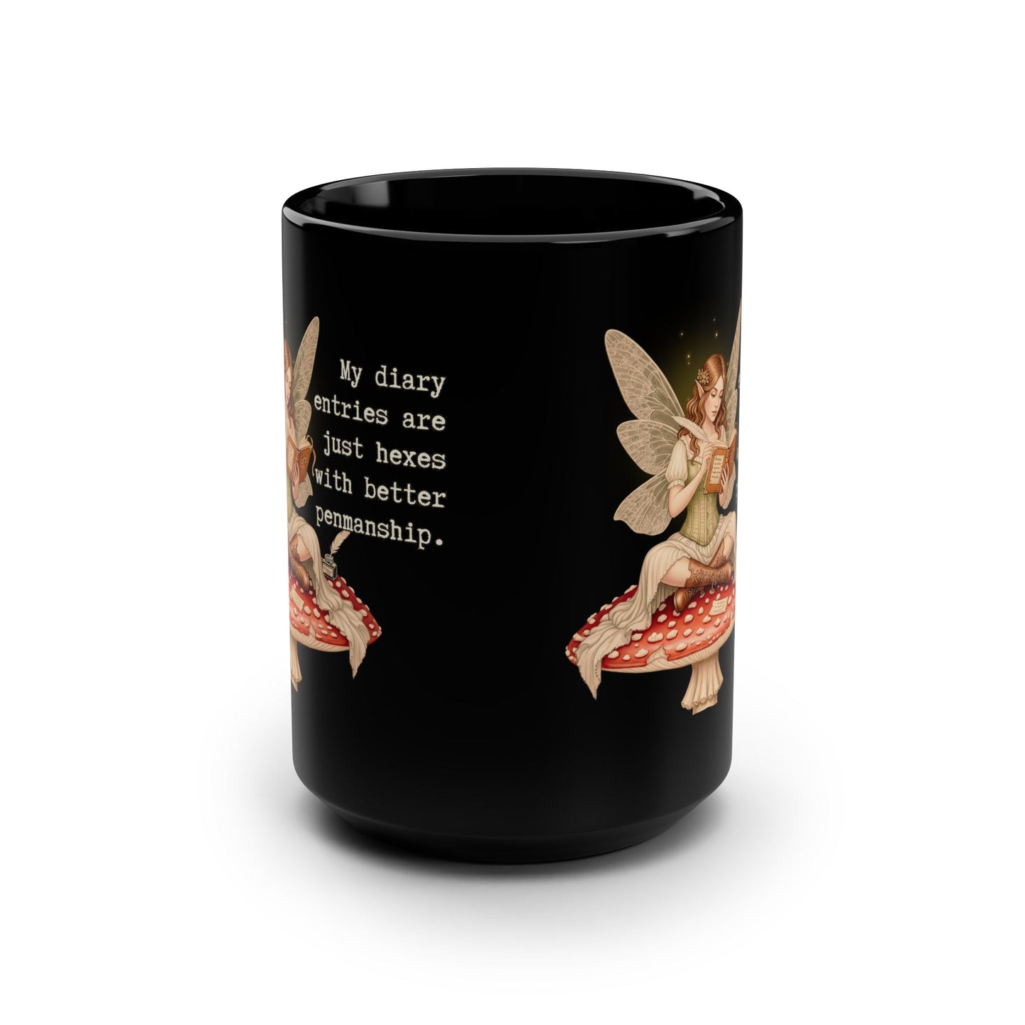 Whimsical Fairy Mug - 15oz Ceramic Cup, Perfect for Fantasy Lovers, Gift for Writers, Unique Coffee Mug, Enchanted Fairy Gift, Self-Care