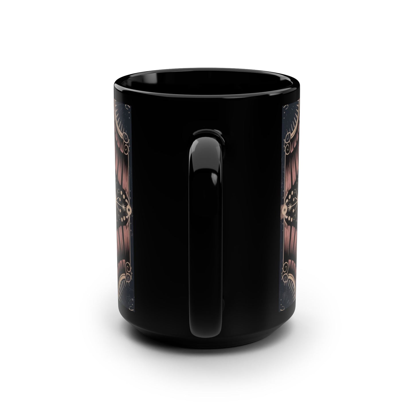 Find Beauty in the Darkness Mug, Mystical Moth and Moon Design, 15oz Black Ceramic Coffee or Tea Cup for Gothic Nature Lovers