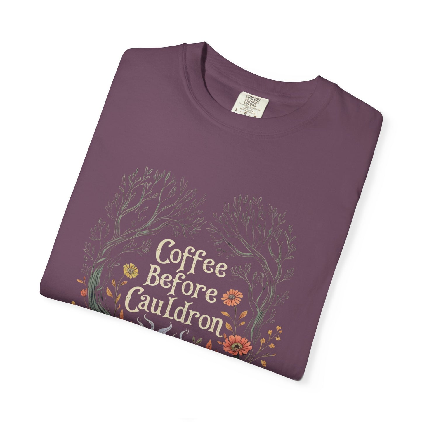 Coffee Before Cauldron T-Shirt, Witchy Coffee Shirt, Comfort Colors Halloween Tee, Spooky Season Shirt, Dark Forest Cozy Witch Aesthetic
