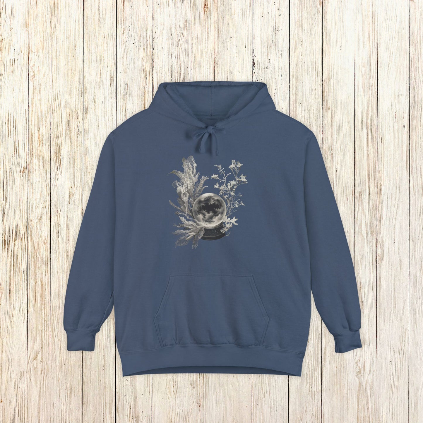 Crystal Ball Comfort Colors Hoodie - Halloween Mystical Lace & Moon Hoodie for Witches and Dreamers, Unisex Fit
