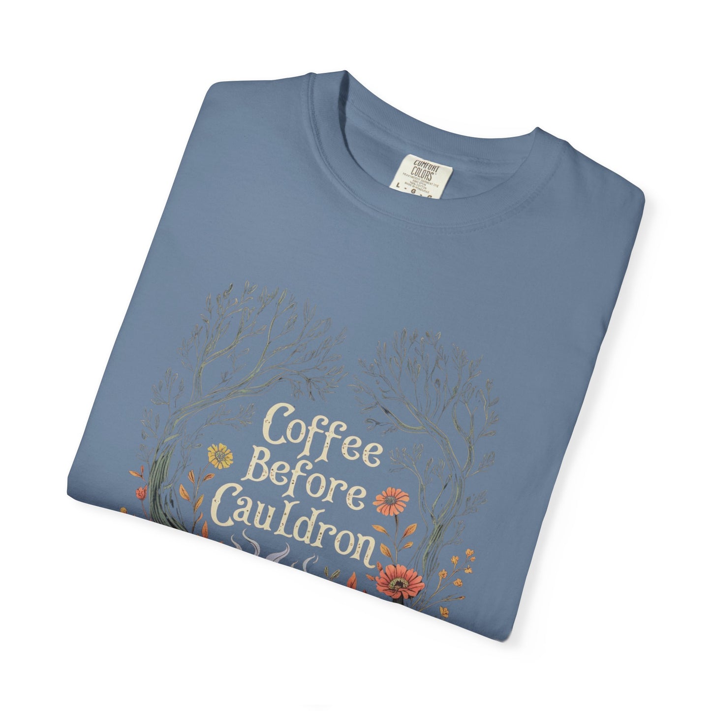 Coffee Before Cauldron T-Shirt, Witchy Coffee Shirt, Comfort Colors Halloween Tee, Spooky Season Shirt, Dark Forest Cozy Witch Aesthetic