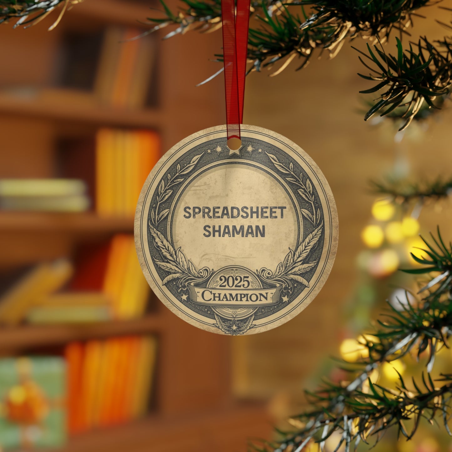 2025 Christmas Ornament for Data Ninjas & Spreadsheet Shamans | Funny Vintage-Style Metal Badge