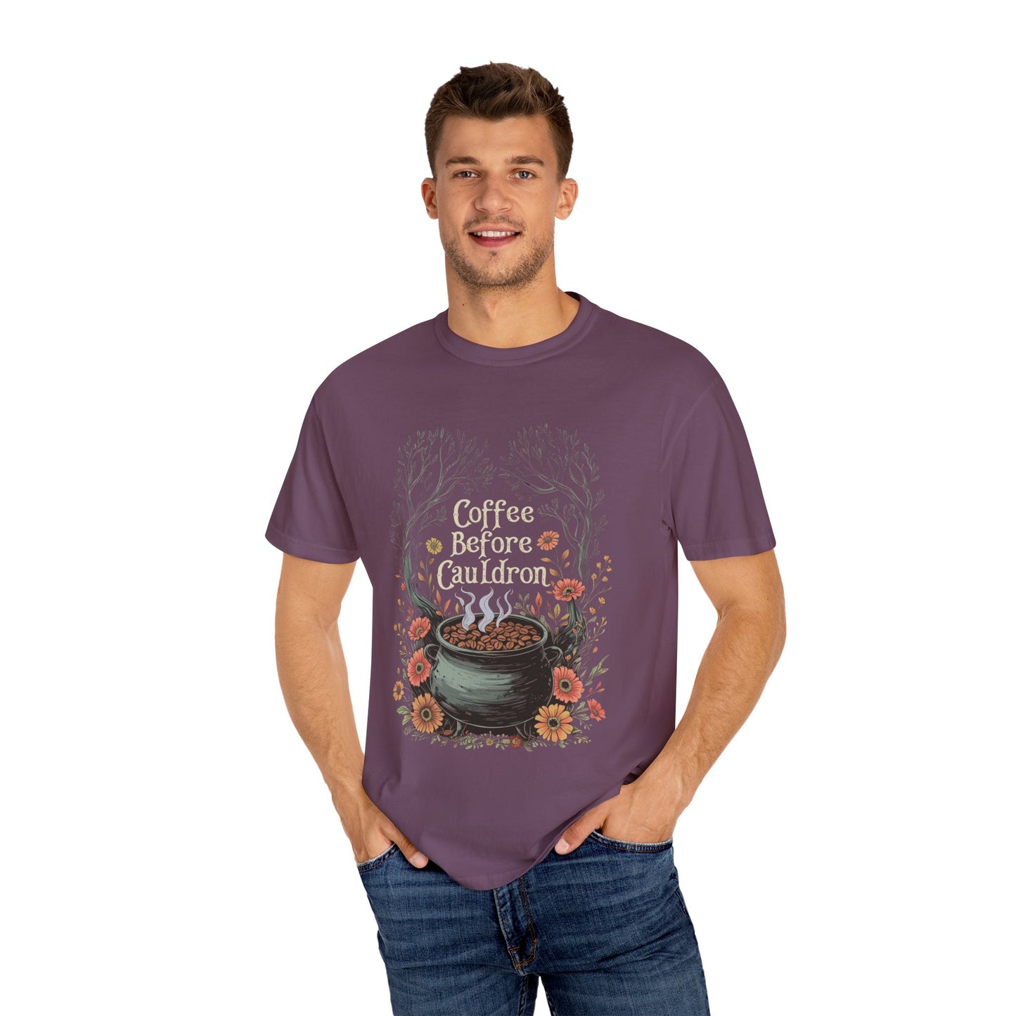 Coffee Before Cauldron T-Shirt, Witchy Coffee Shirt, Comfort Colors Halloween Tee, Spooky Season Shirt, Dark Forest Cozy Witch Aesthetic