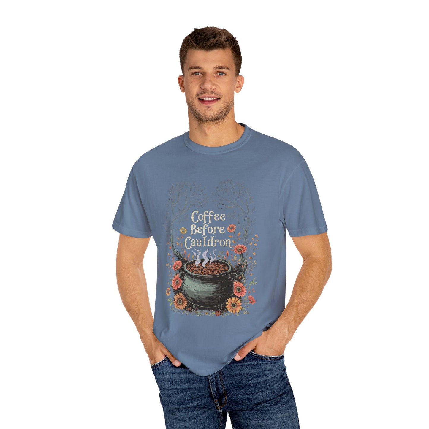 Coffee Before Cauldron T-Shirt, Witchy Coffee Shirt, Comfort Colors Halloween Tee, Spooky Season Shirt, Dark Forest Cozy Witch Aesthetic