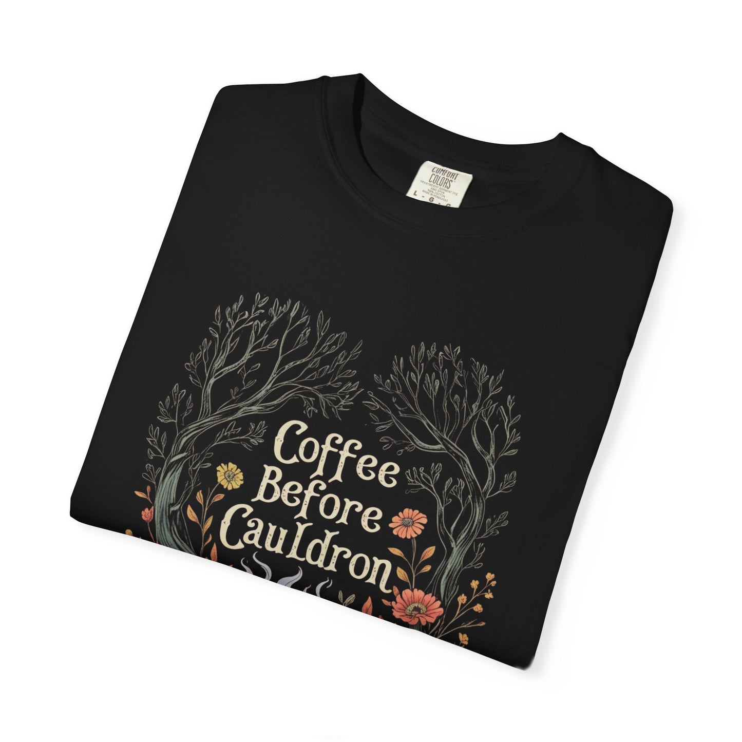 Coffee Before Cauldron T-Shirt, Witchy Coffee Shirt, Comfort Colors Halloween Tee, Spooky Season Shirt, Dark Forest Cozy Witch Aesthetic