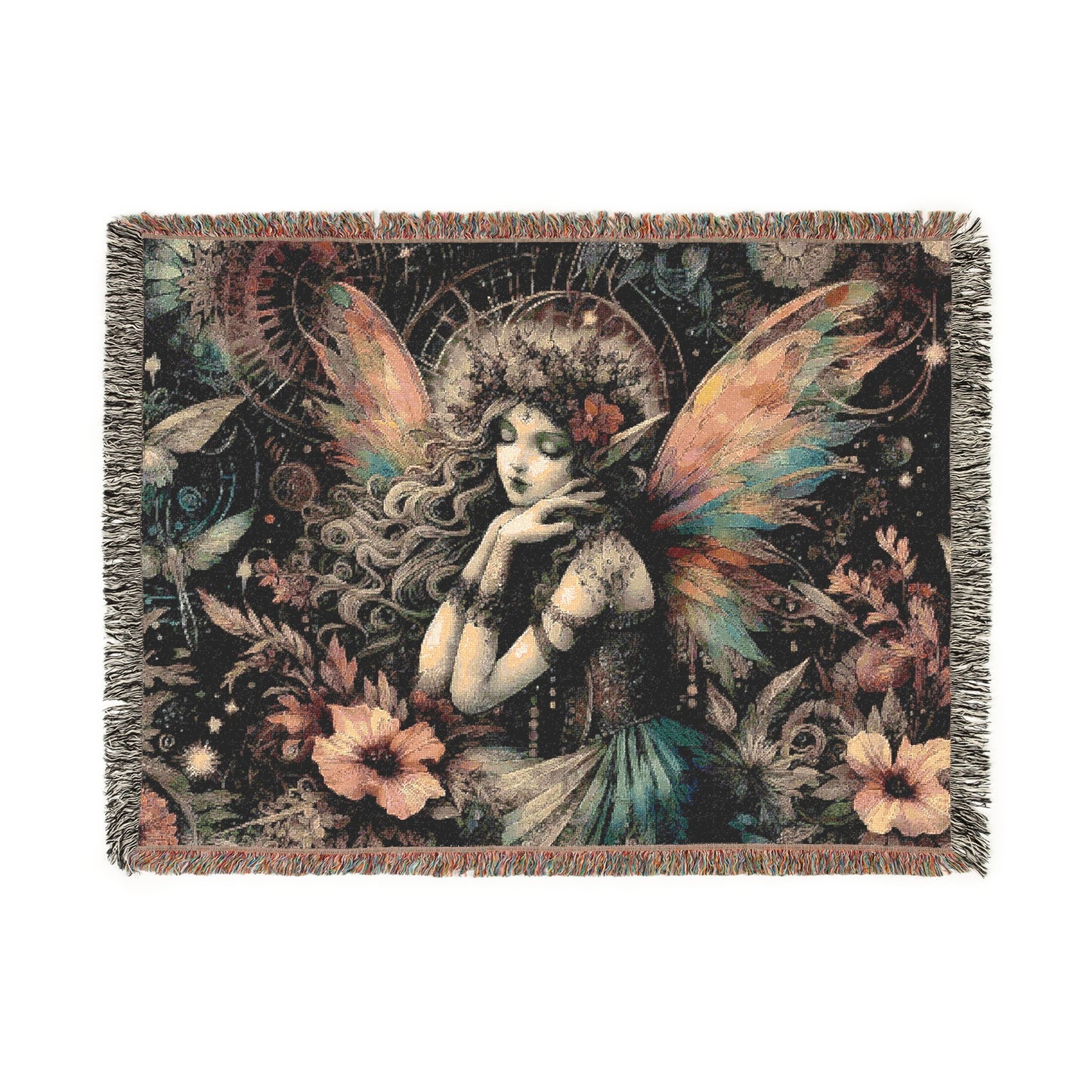 Woven Blanket - Dreamy Vintage Cosmic Fairy
