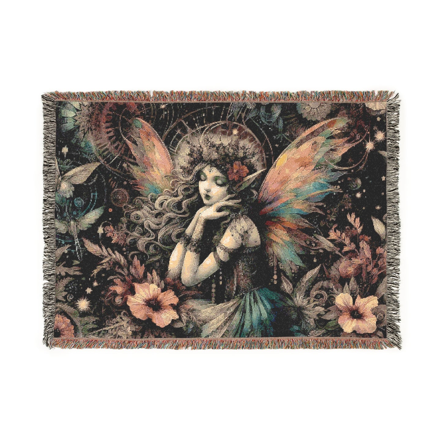 Woven Blanket - Dreamy Vintage Cosmic Fairy