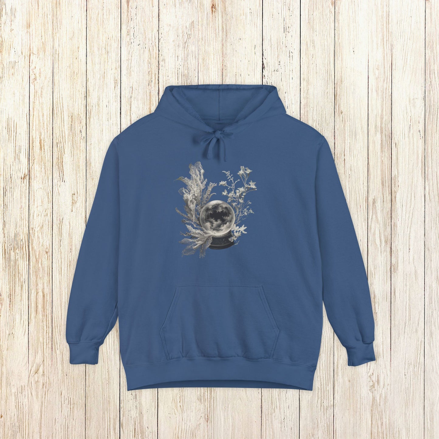 Crystal Ball Comfort Colors Hoodie - Halloween Mystical Lace & Moon Hoodie for Witches and Dreamers, Unisex Fit