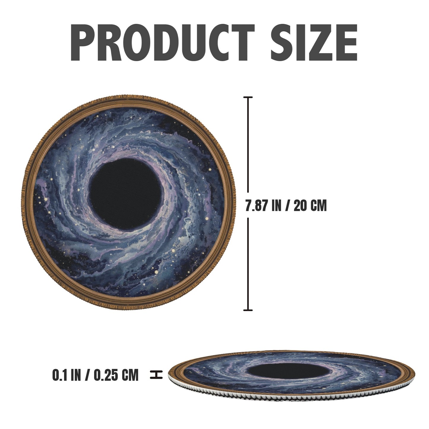 Black Hole Placemats (Set of 4) | Round Cosmic Table Mats, Funny Galaxy Dining Decor That Eats Your Forks