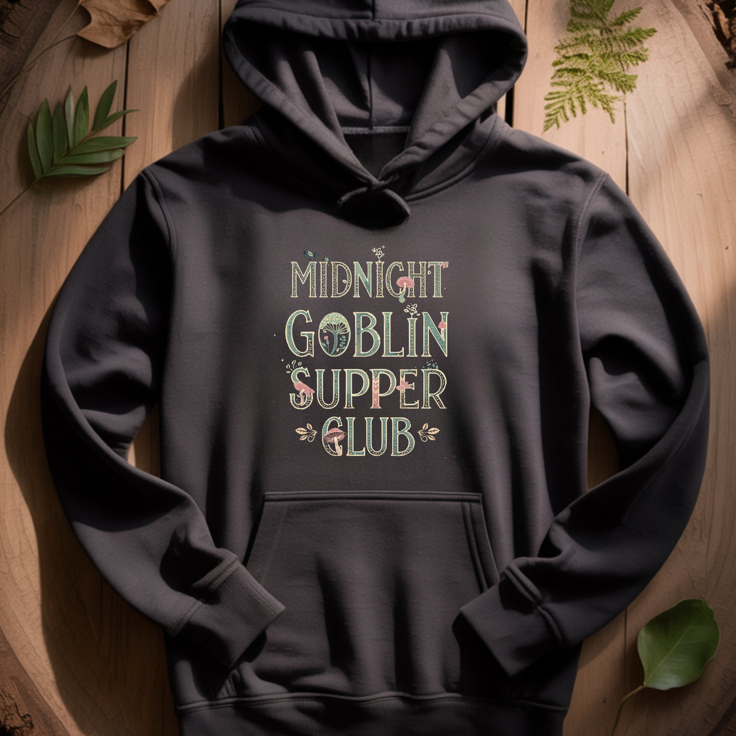 Midnight Goblin Supper Club Hoodie | Goblincore Pullover for Fantasy Lovers