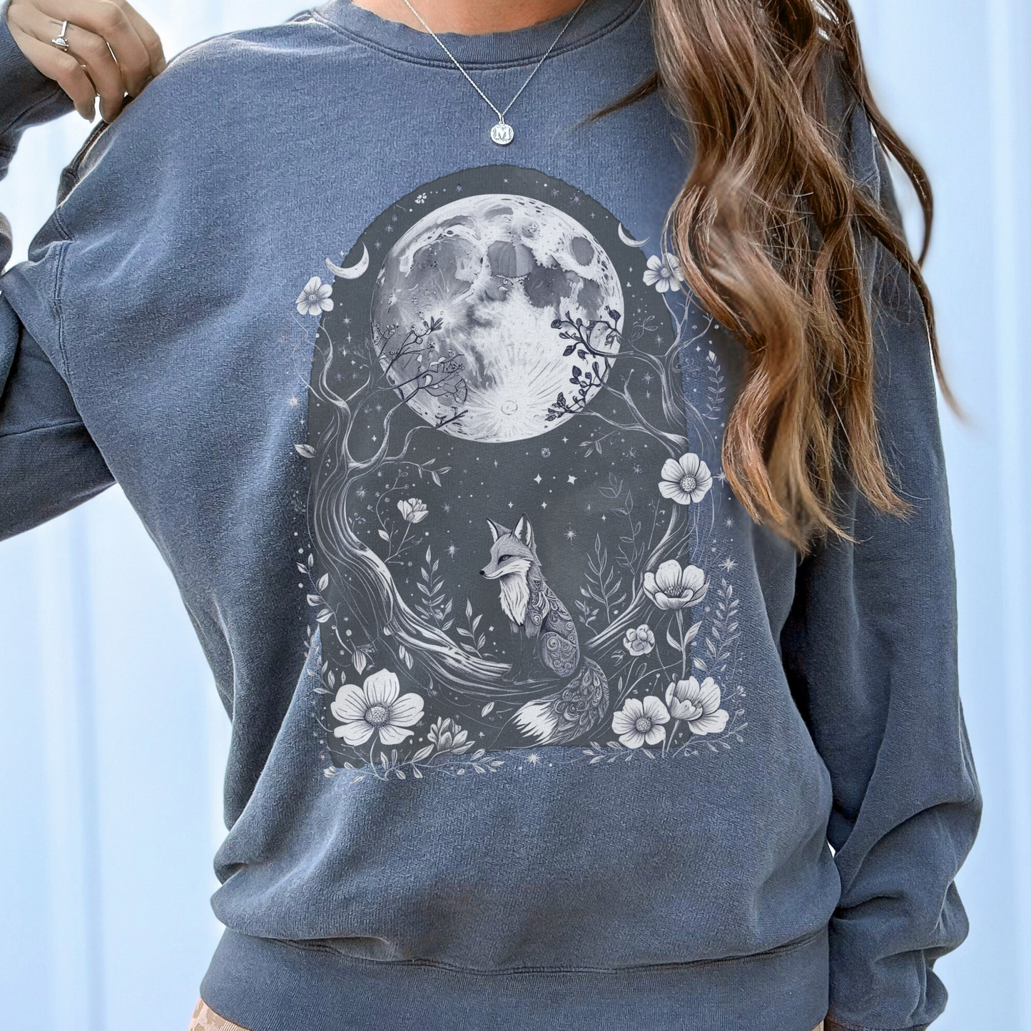 Moonwatcher Fox Sweatshirt | Comfort Colors Crewneck | Mystical Forest Animal