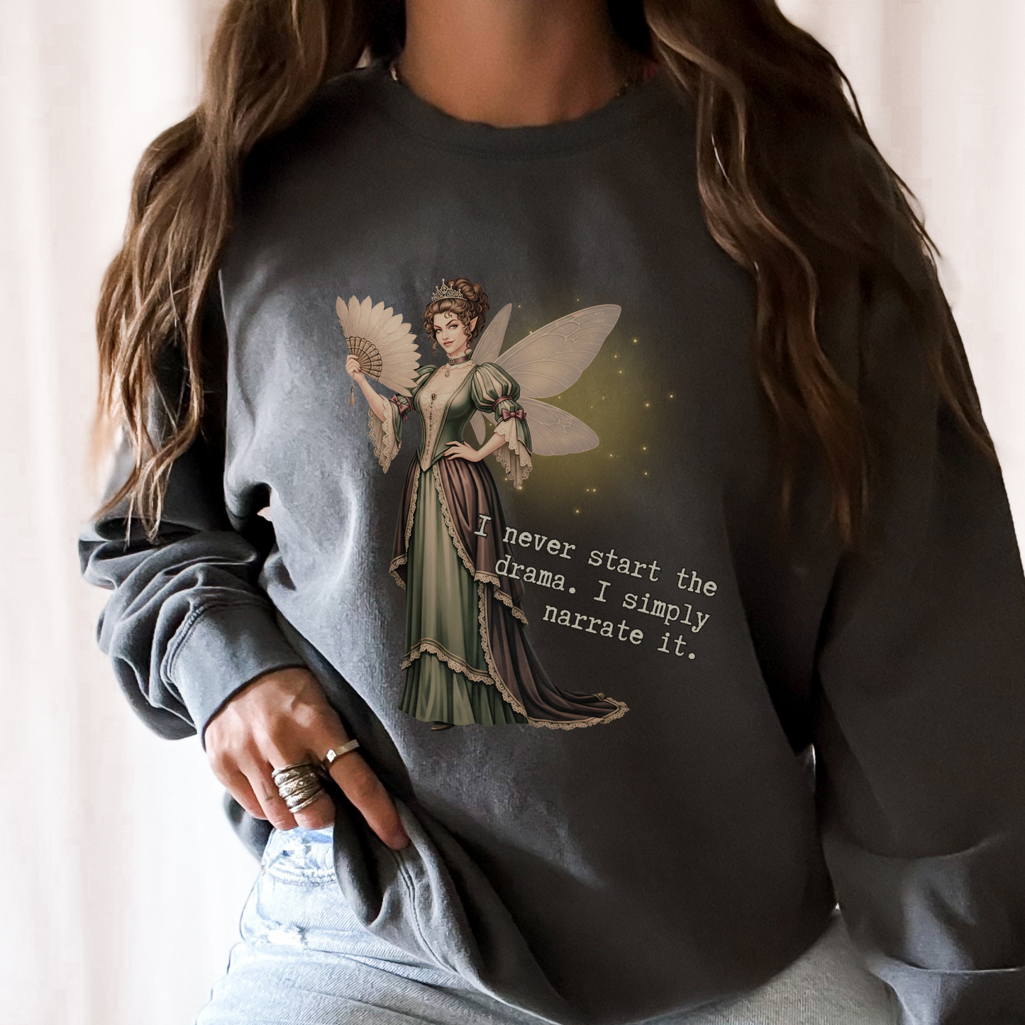 Drama Narrator Fairy Sweatshirt | Comfort Colors Garment Dyed Lightweight Crewneck