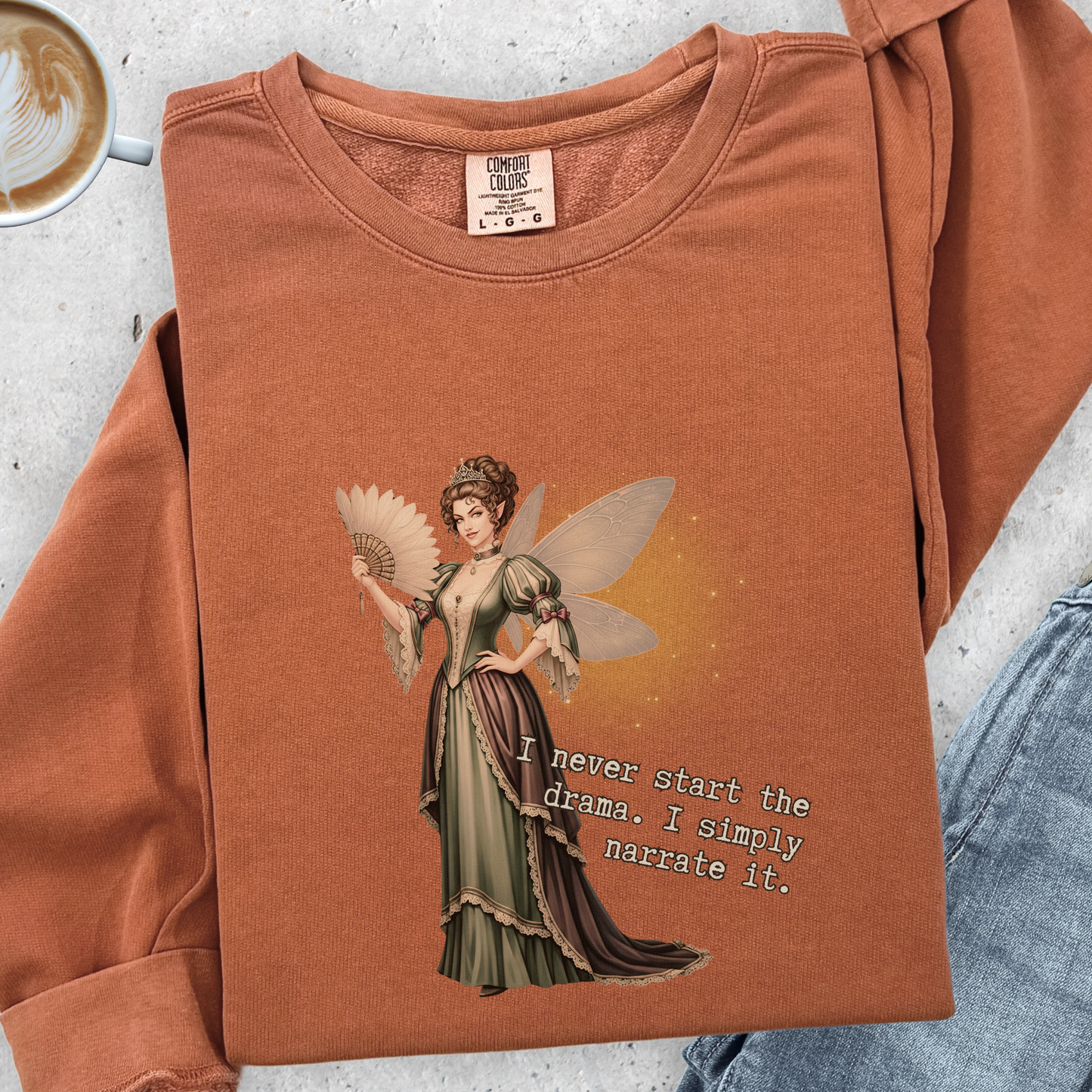 Drama Narrator Fairy Sweatshirt | Comfort Colors Garment Dyed Lightweight Crewneck