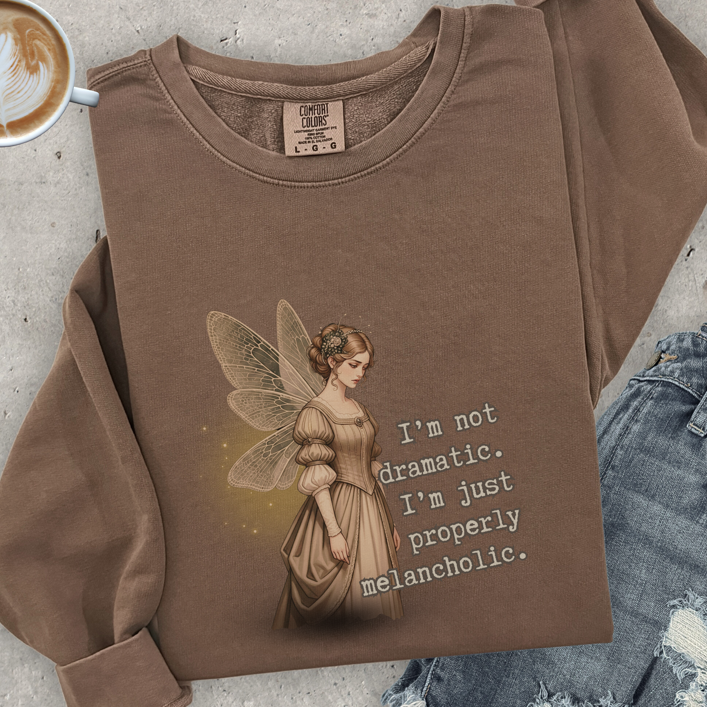 Properly Melancholic Fairy Sweatshirt | Comfort Colors Garment Dyed Lightweight Crewneck