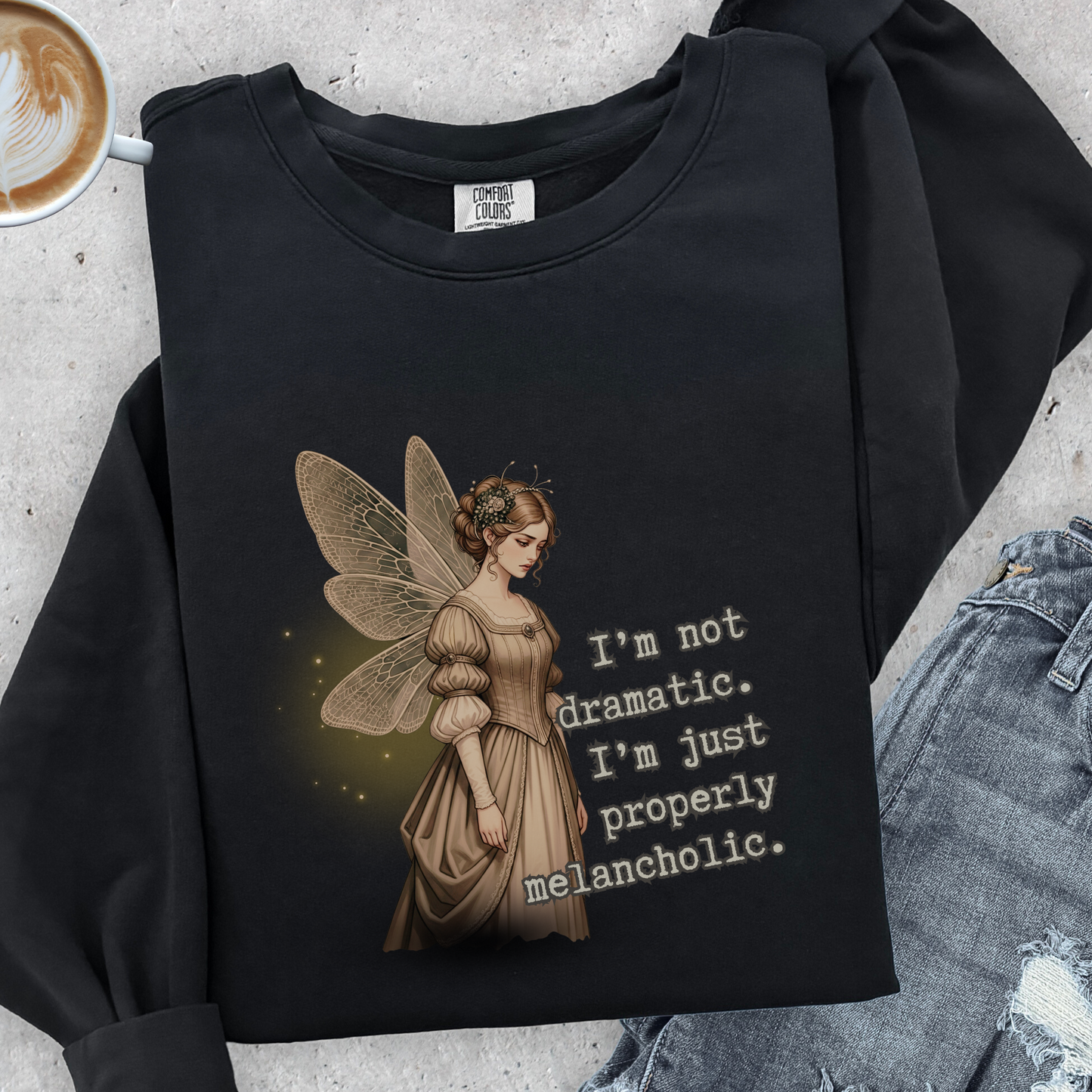 Properly Melancholic Fairy Sweatshirt | Comfort Colors Garment Dyed Lightweight Crewneck
