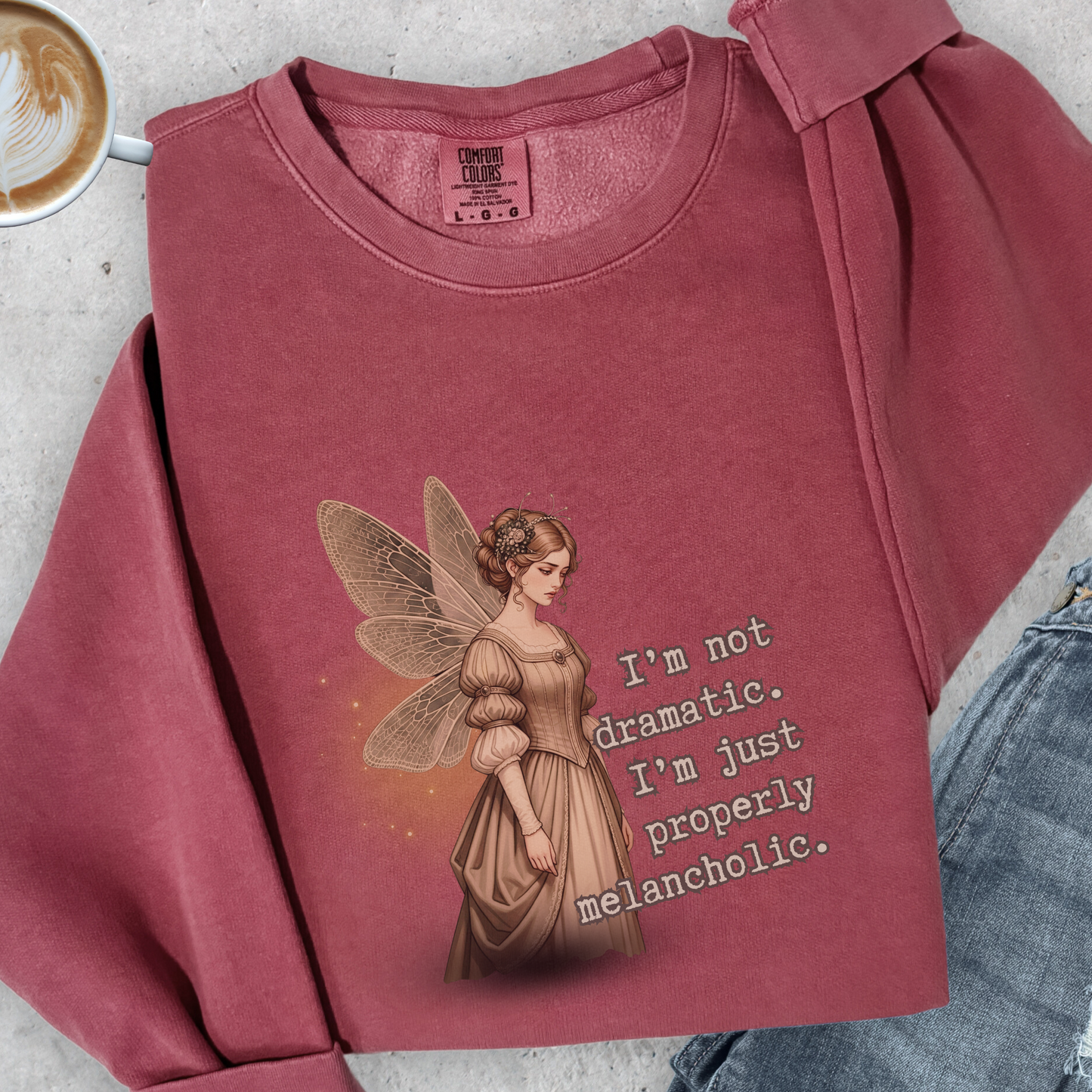 Properly Melancholic Fairy Sweatshirt | Comfort Colors Garment Dyed Lightweight Crewneck