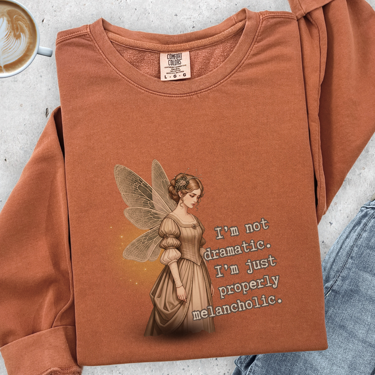 Properly Melancholic Fairy Sweatshirt | Comfort Colors Garment Dyed Lightweight Crewneck