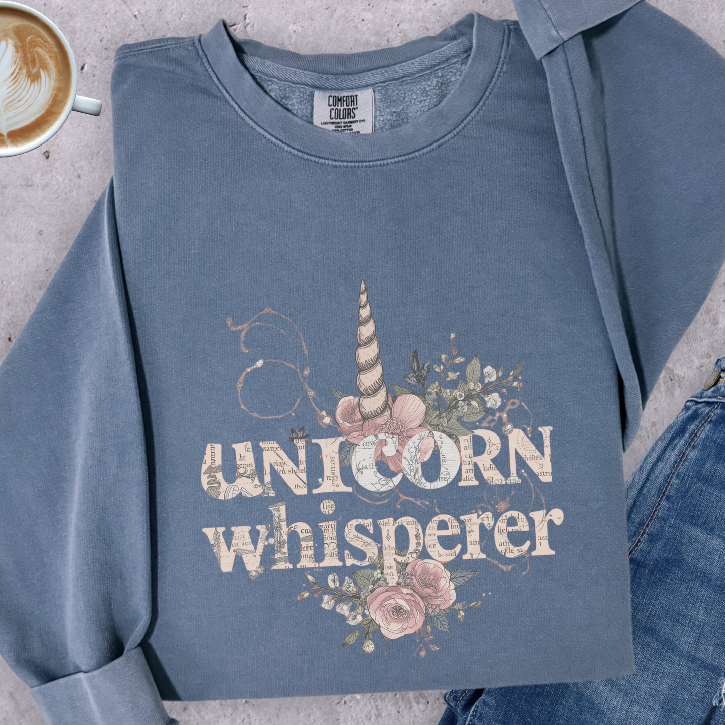 Unicorn Whisperer Sweatshirt | Comfort Colors Lightweight Crewneck