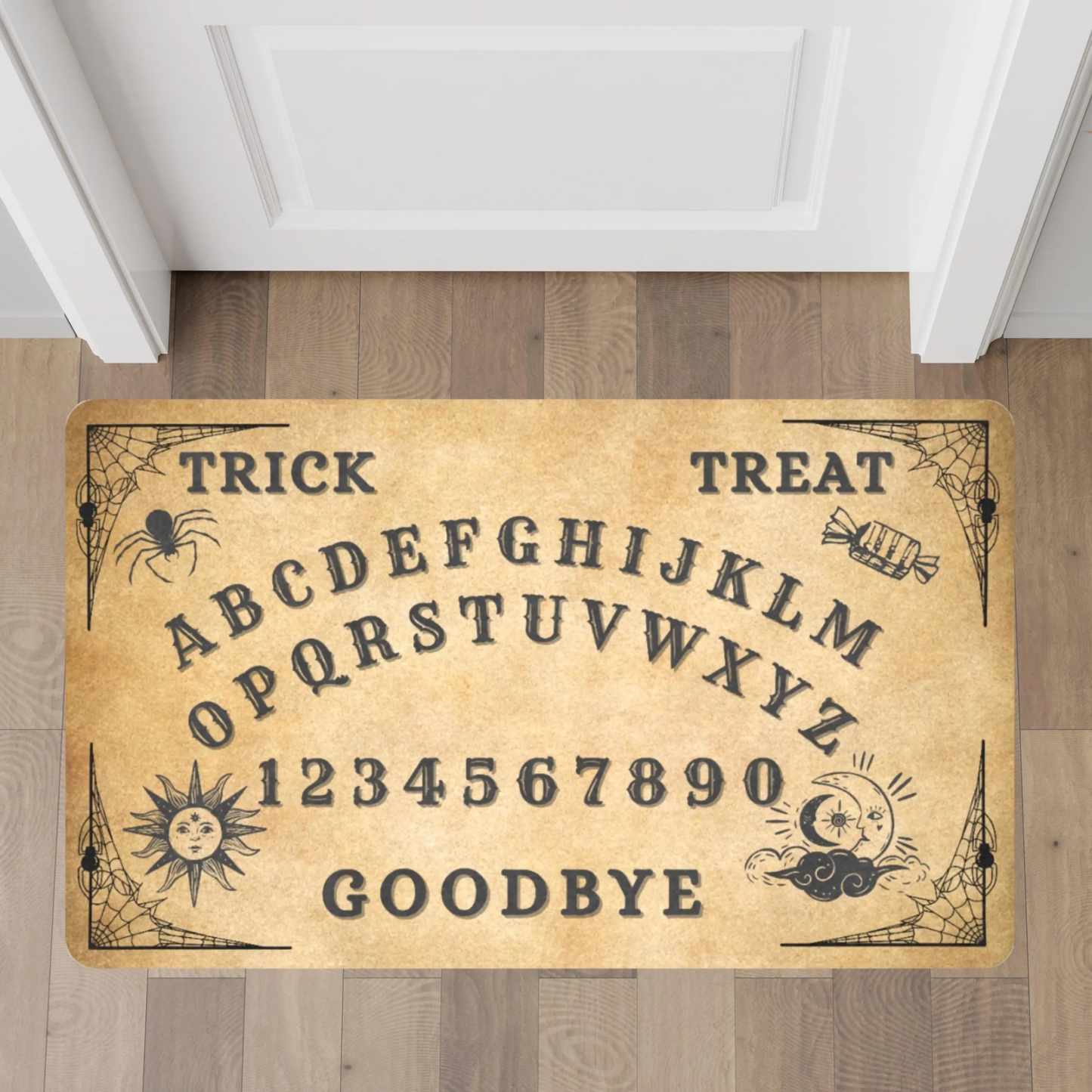 Halloween Talking Board Doormat | Spooky Home Decor | Trick or Treat Rug