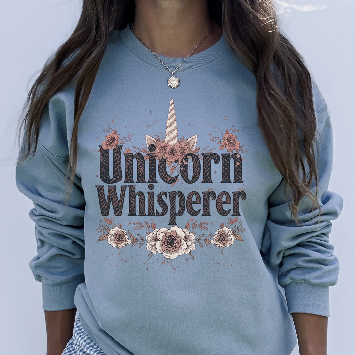 Unicorn Whisperer Sweatshirt | Mystical Fantasy Pullover | Whimsical Floral Unicorn Crewneck
