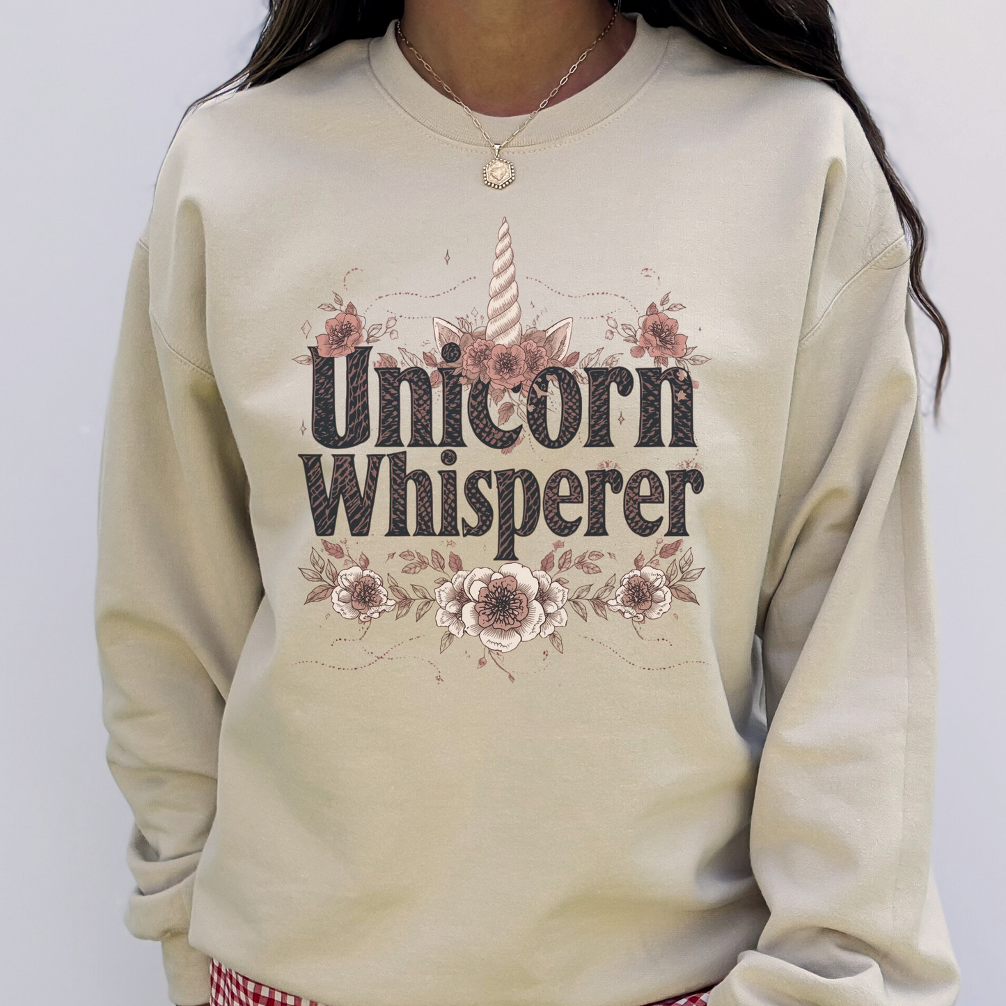 Unicorn Whisperer Sweatshirt | Mystical Fantasy Pullover | Whimsical Floral Unicorn Crewneck
