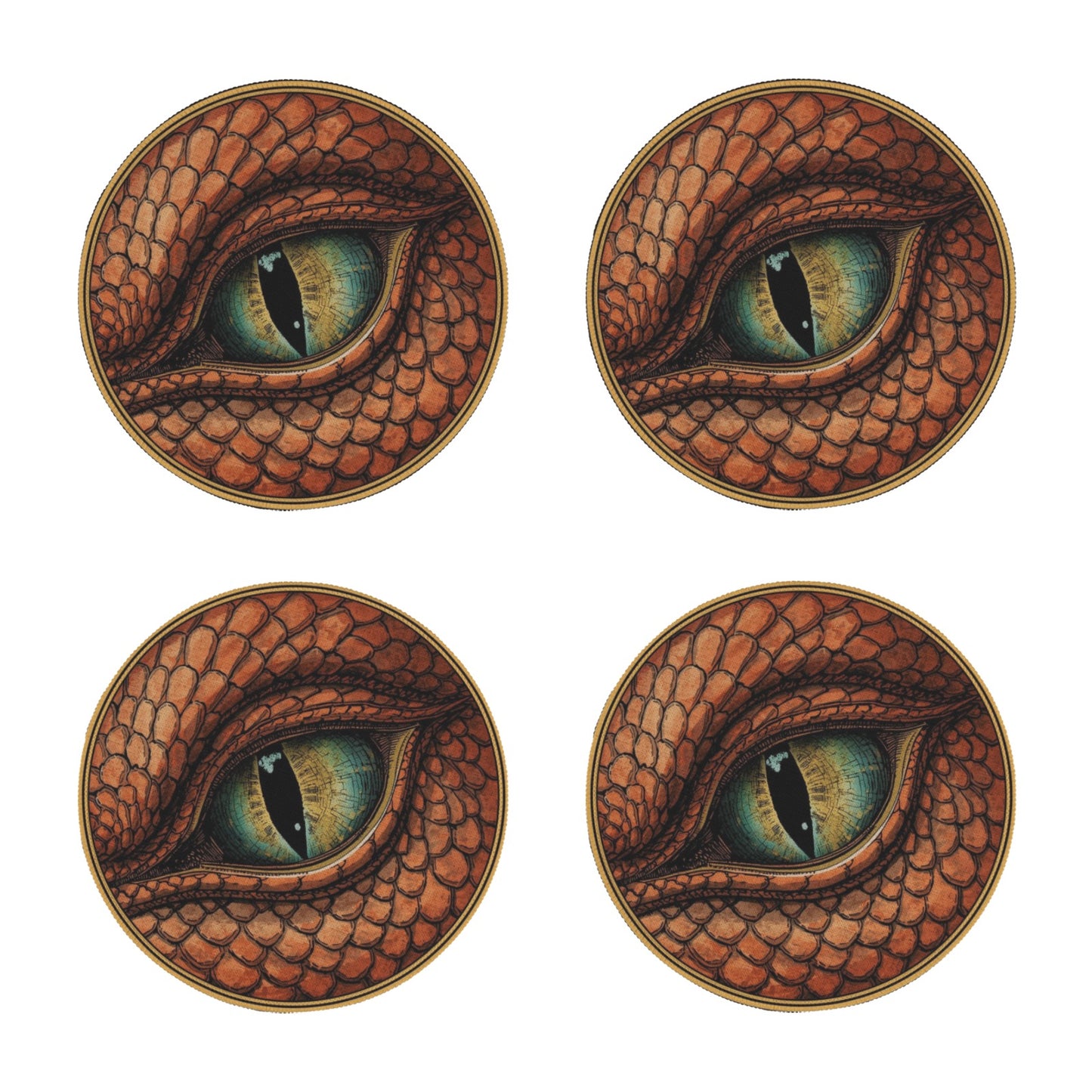 Dragon Eye Placemats (Set of 4) | Funny Round Fantasy Table Mats