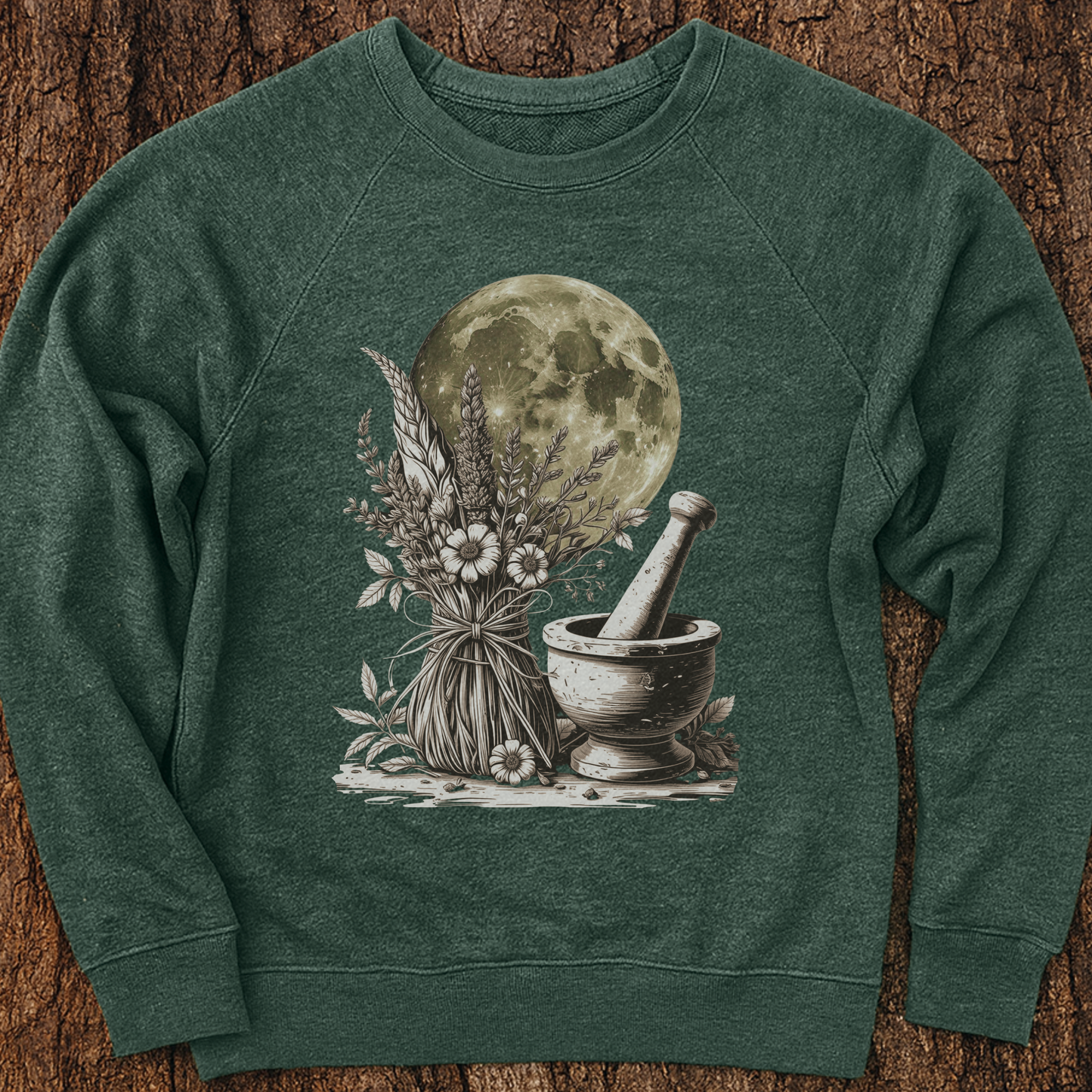 Mortar & Moon Sweatshirt | Apothecary Halloween Design | Bella + Canvas Sponge Fleece Crew