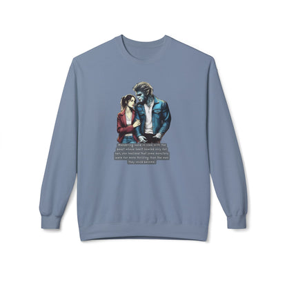 Stroll with a Teenage Werewolf (Beautiful Monsters Collection) - Unisex Midweight Softstyle Fleece Crewneck Sweatshirt, Multiple Colors Available