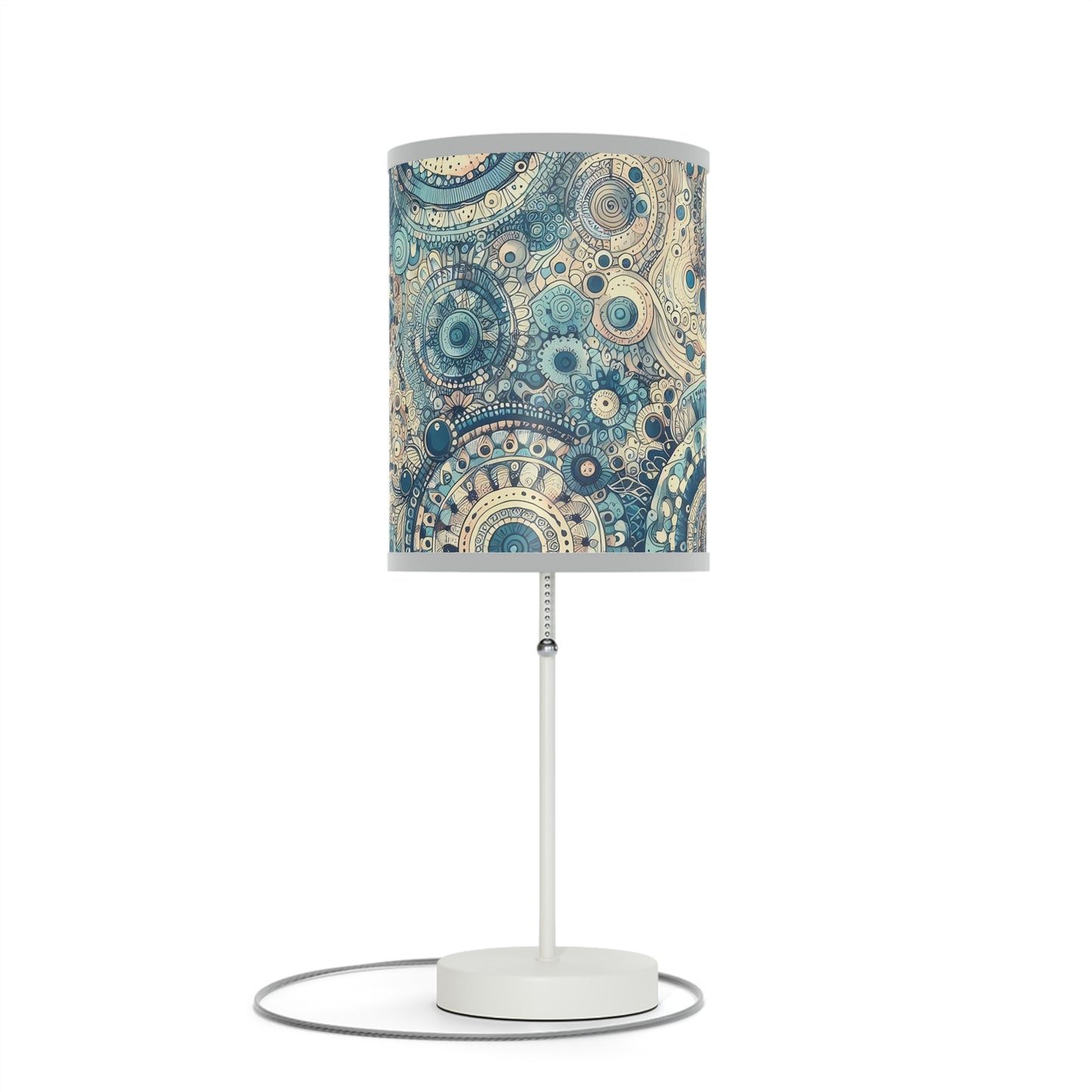 Boho Table Lamp - Dreamy Blue Mandala Pattern