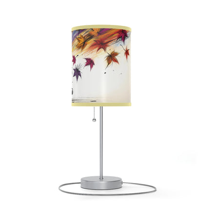 Kid's Table Lamp - Playful Kitten Chasing Autumn Leaves