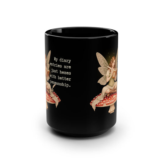 Whimsical Fairy Mug - 15oz Ceramic Cup, Perfect for Fantasy Lovers, Gift for Writers, Unique Coffee Mug, Enchanted Fairy Gift, Self-Care