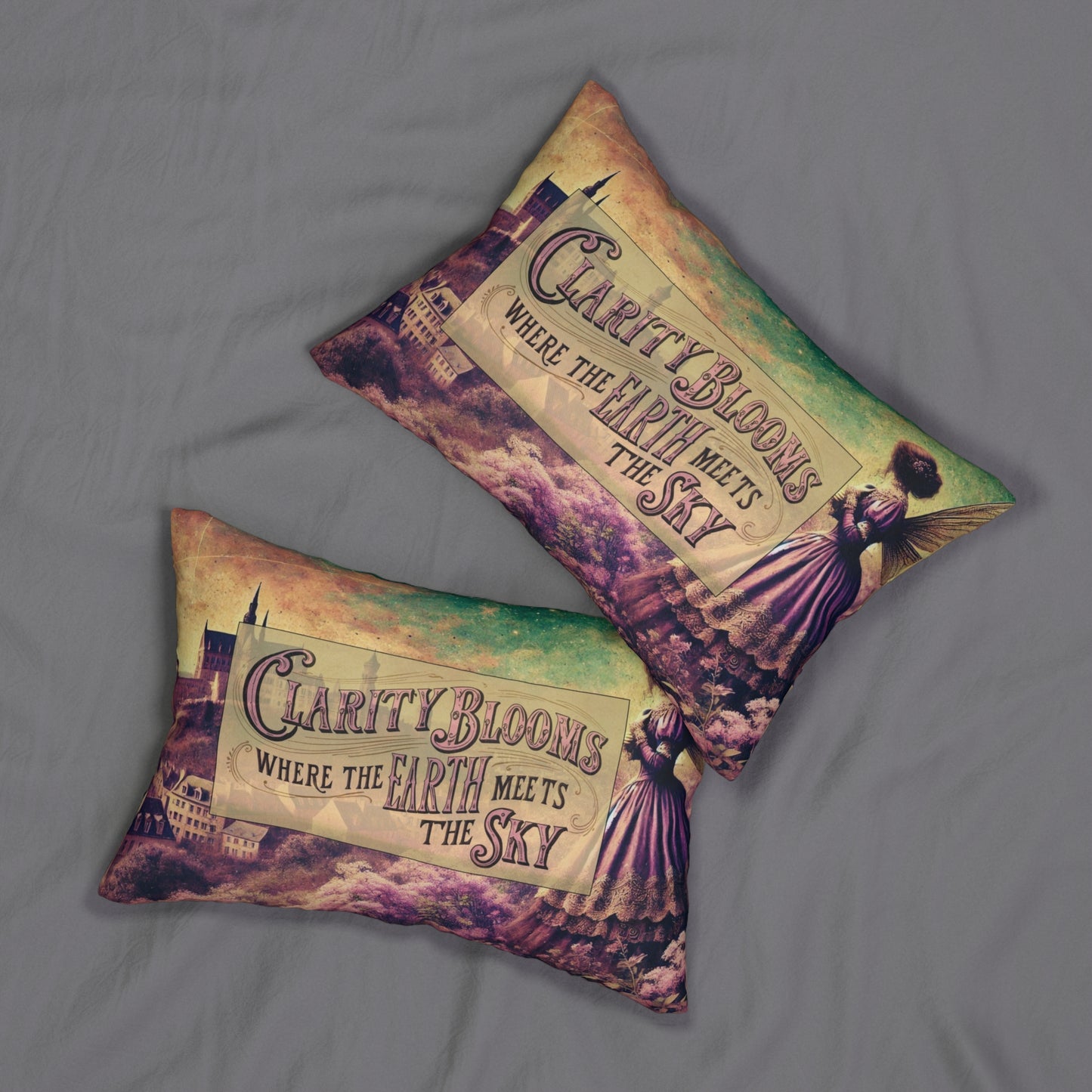 Lumbar Pillow - Earth Meets Sky Victorian Fairy