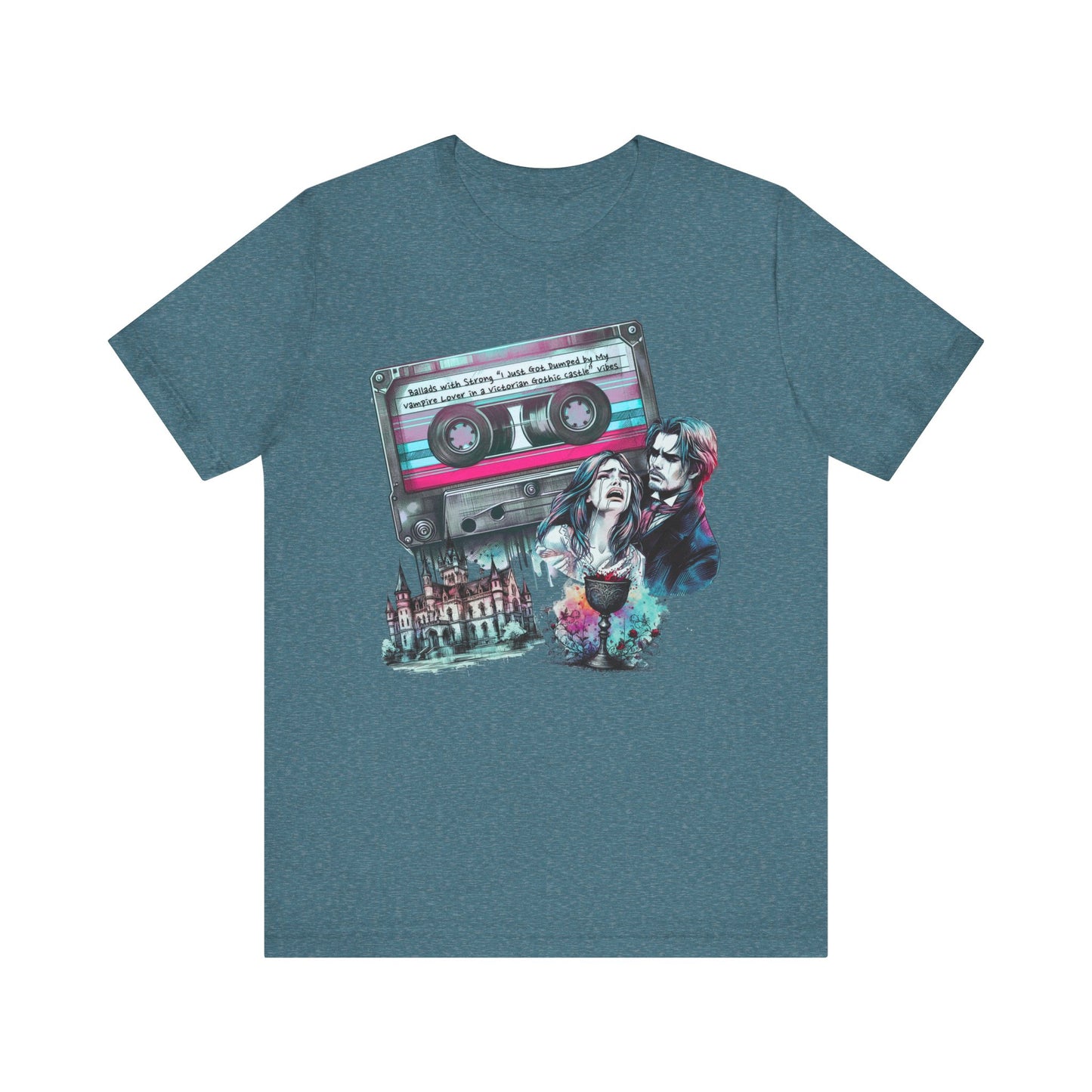 Mixtape T-Shirt - "Vampire Breakup Ballads" Collage, Unisex Tee with Retro Design, Great Gift for Music Lovers