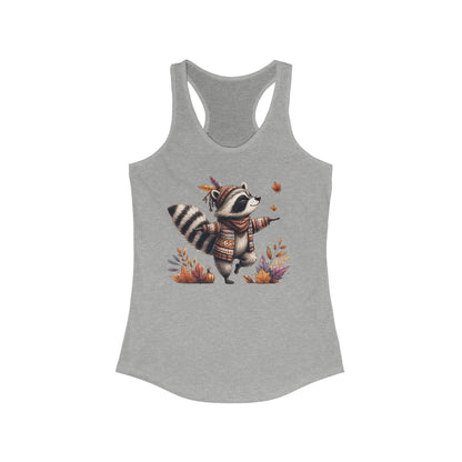 Women's Racerback Tank - Autumn Zen Racoon