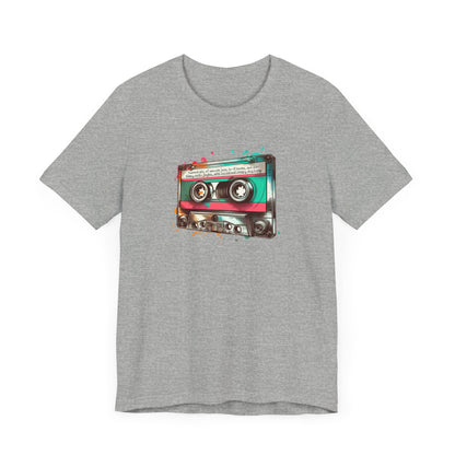 "Surreal Mix of Smooth Jazz, Lo-fi Beats, and Old-Timey Radio Jingles with Occasional Creepy Dog Bark" Mixtape T-shirt - Unisex Jersey Short Sleeve Tee