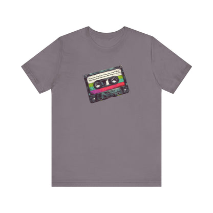 "Whimsically Unsettling Melodies for a Dog Walking Experience That Feels Like a Wes Anderson Movie" Mixtape T-shirt - Unisex Jersey Short Sleeve Tee