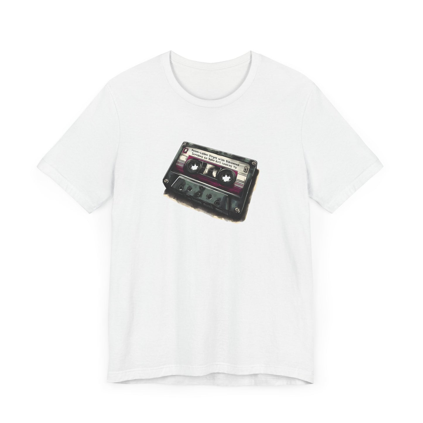 "Doom-Laden Dirges with Blackened Screams to Bake Evil Cookies To" Mixtape T-shirt - Unisex Jersey Short Sleeve Tee