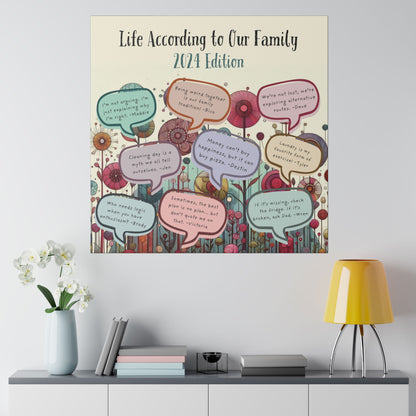 Personalized Family Quote Collage Canvas - 2024 Memories & Funny Quotes, Custom Wall Art for Home Decor