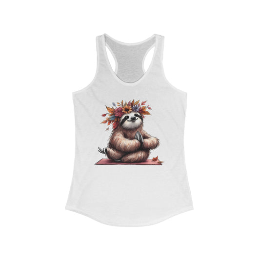 Women's Racerback Tank - Autumn Zen Sloth