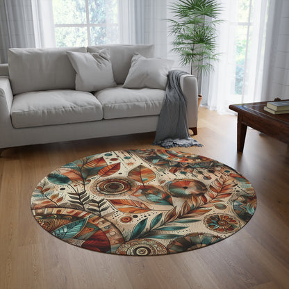 Round 60" x 60" Rug - Autumn Boho Bliss