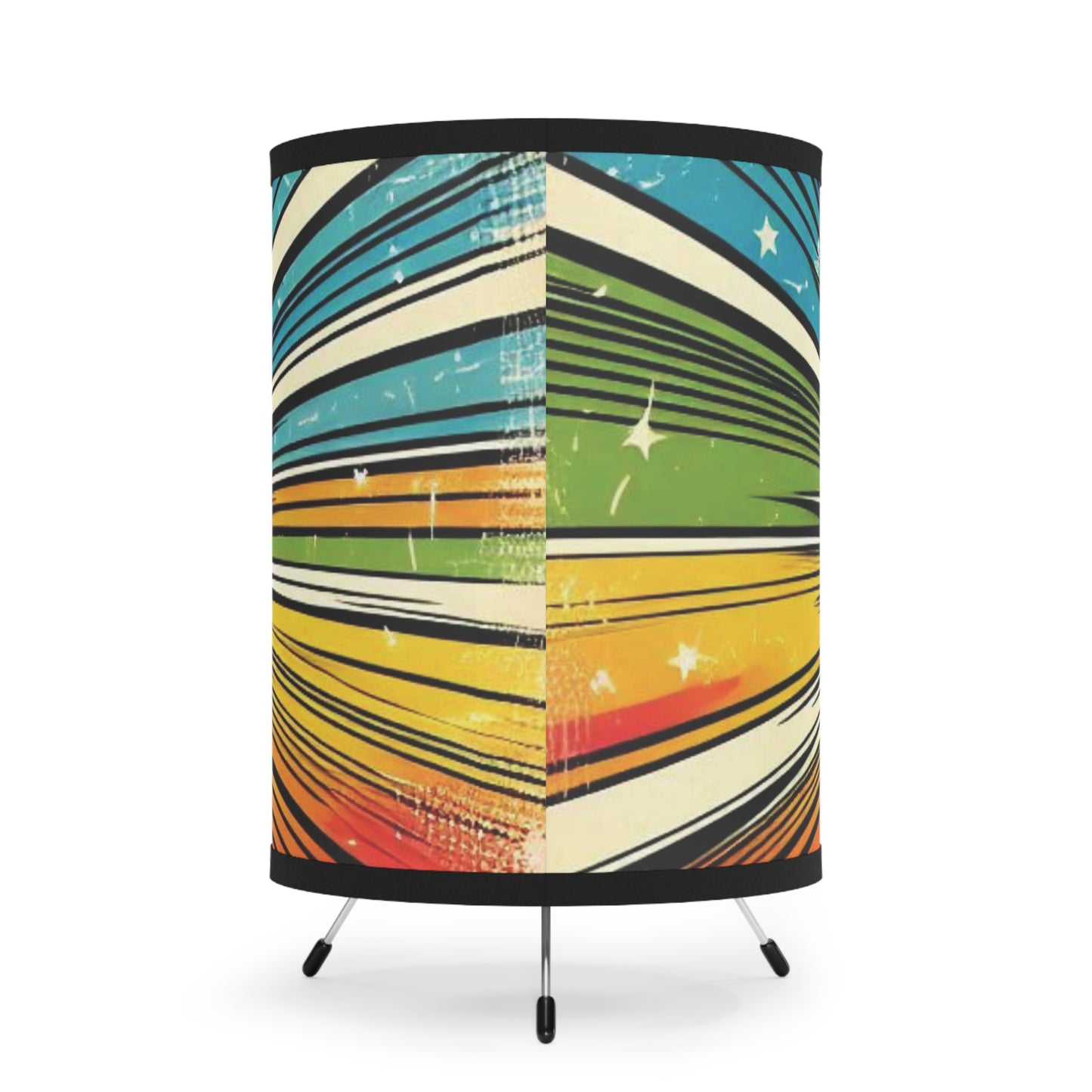 Tripod Table Lamp - Retro Comic Book Starburst