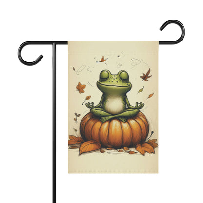 Porch or Yard Flag / Garden Banner - Zen Autumn Frog