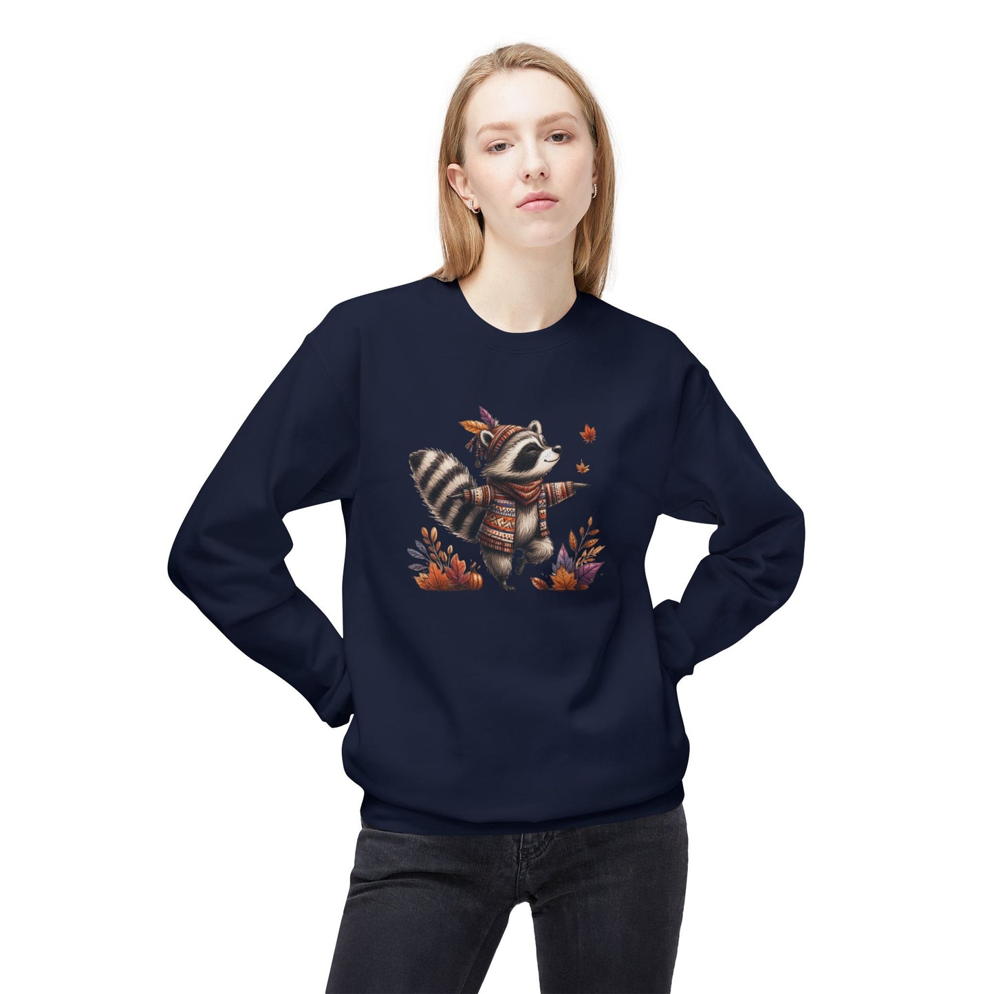 Racoon's Bliss - Unisex Midweight Softstyle Fleece Crewneck Sweatshirt, Multiple Colors Available