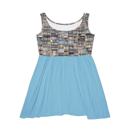 Skater Dress - Bookshelf Patchwork