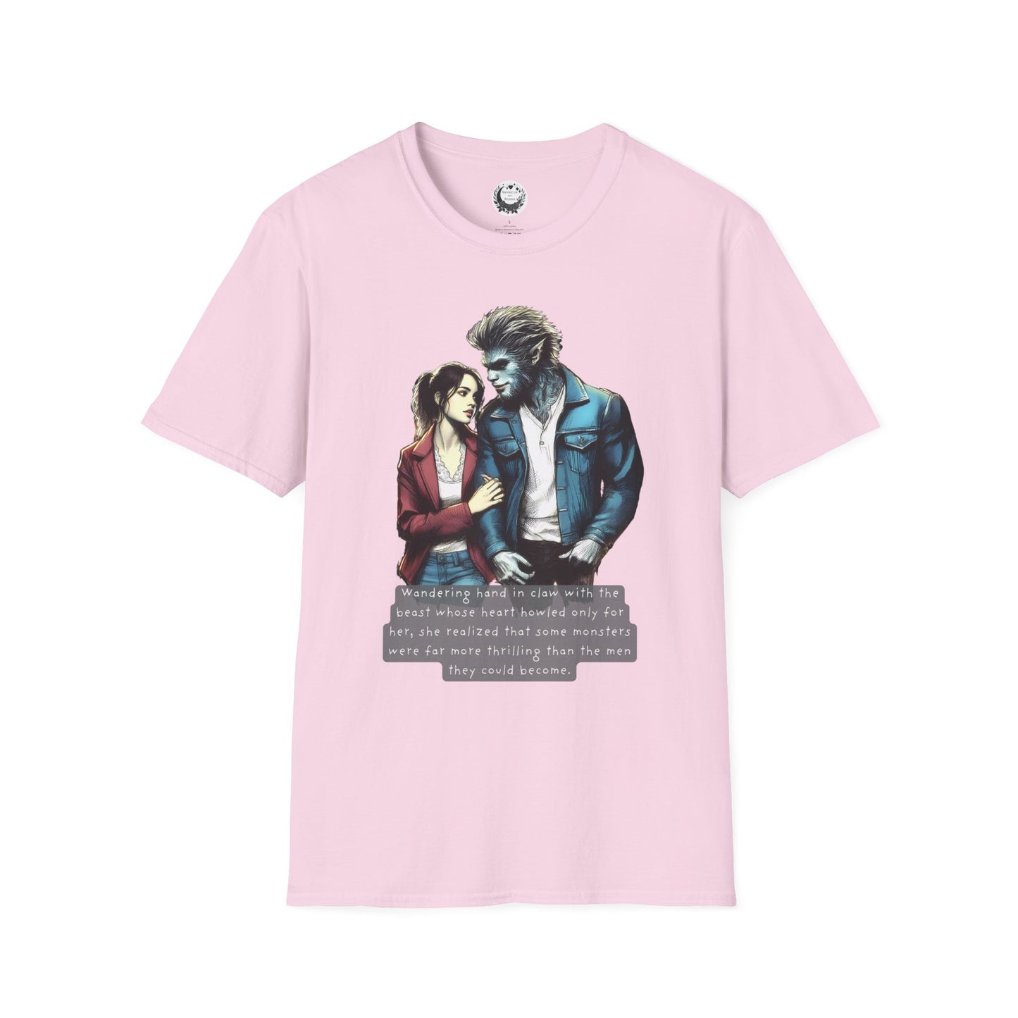 Stroll with a Teenage Werewolf (Beautiful Monsters Collection) - Unisex Softstyle T-Shirt, Multiple Colors Available