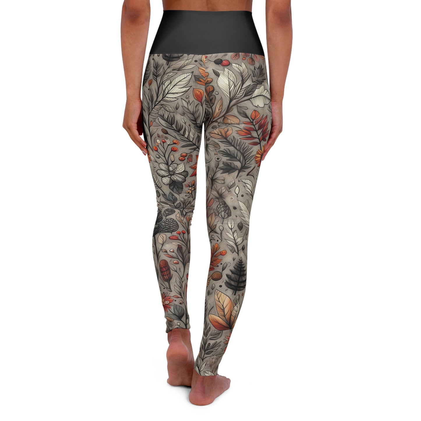 High Waisted Fall Yoga Leggings - Song of the Forest, XS-2XL