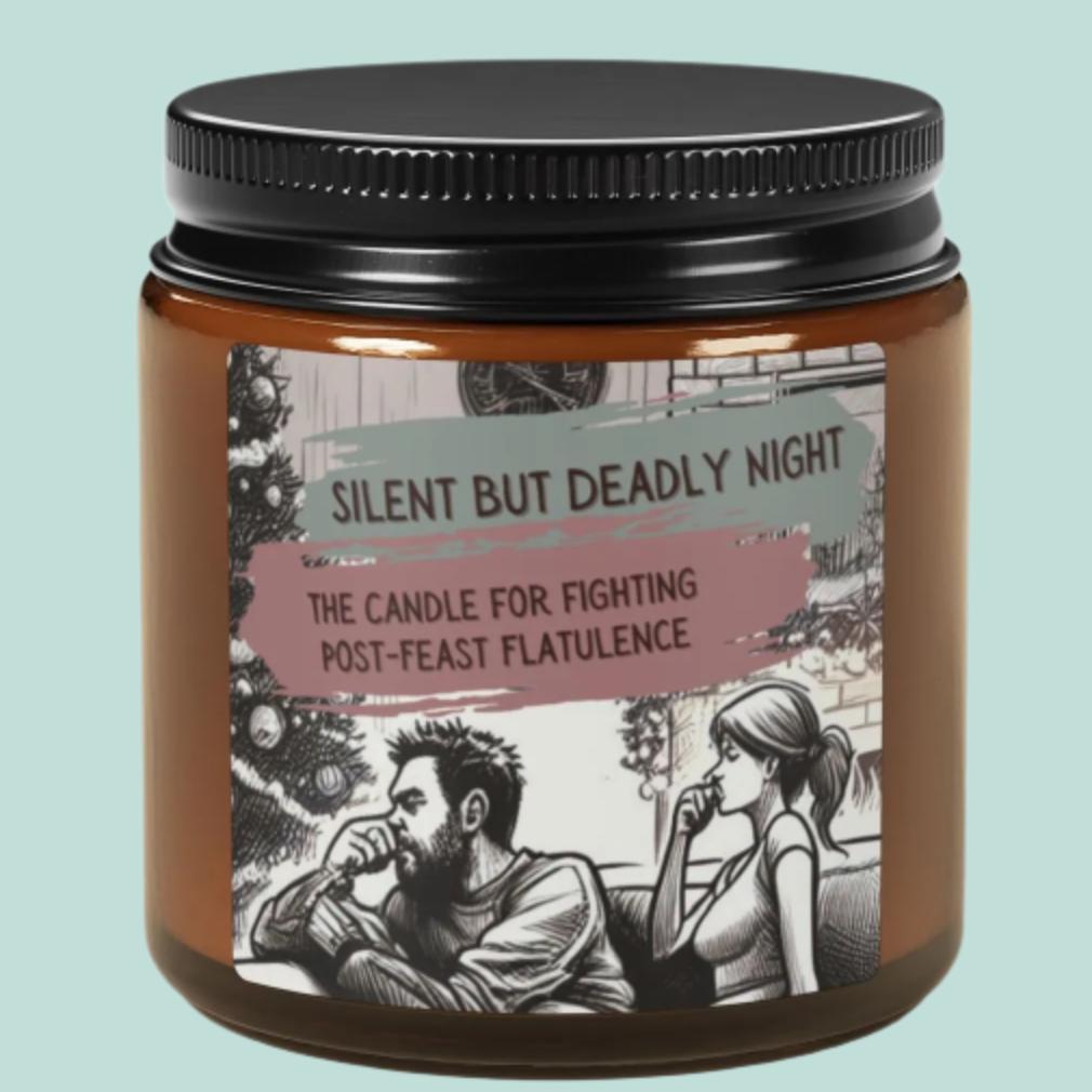 Silent But Deadly Night Candle - Funny Holiday Hearth Scent for Christmas Gags & Cozy Atmosphere