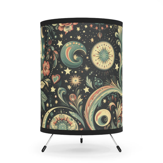 Tripod Table Lamp - Retro Celestial Explosion