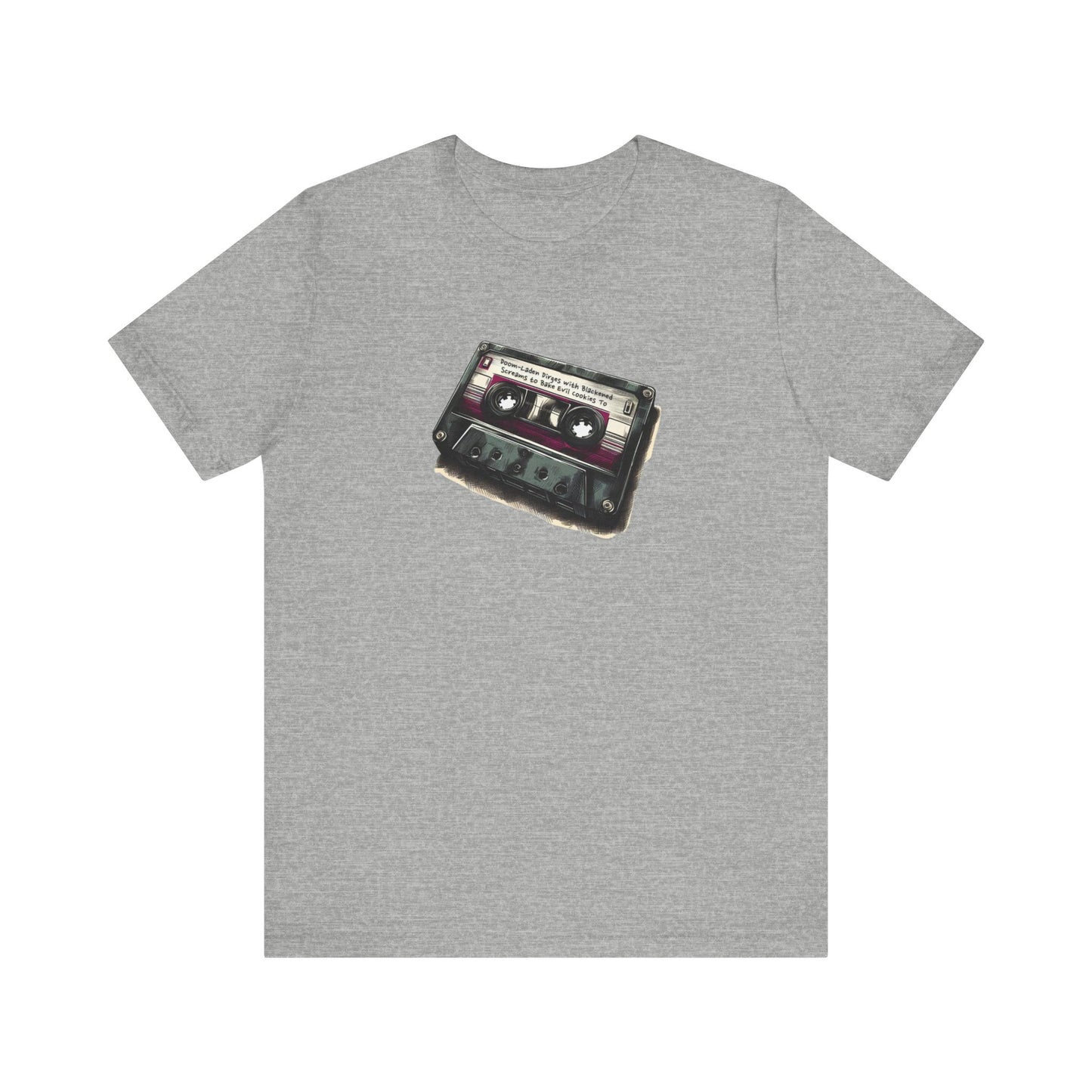 "Doom-Laden Dirges with Blackened Screams to Bake Evil Cookies To" Mixtape T-shirt - Unisex Jersey Short Sleeve Tee