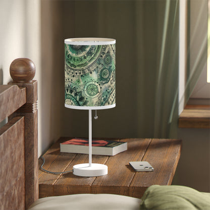 Boho Table Lamp - Sea Green Mandala Pattern